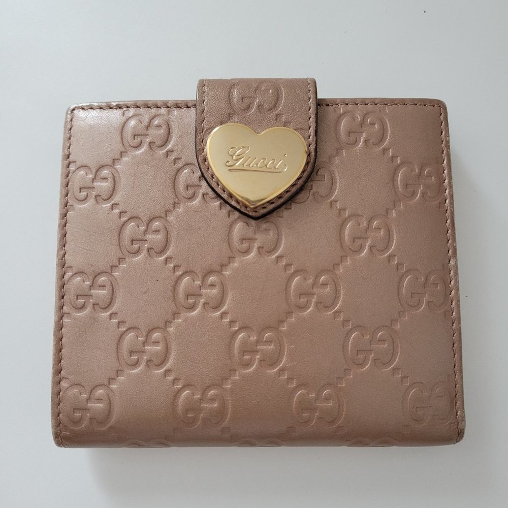 GUCCI Rose gold GG leather wallet